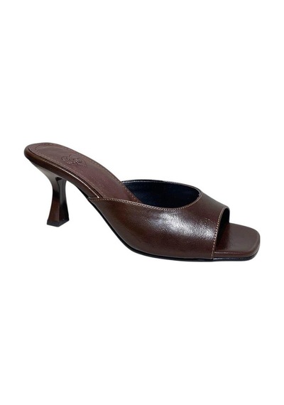 Fox Shoes U654080909 Kahverengi Topuklu Kadın Terlik Kahverengi
