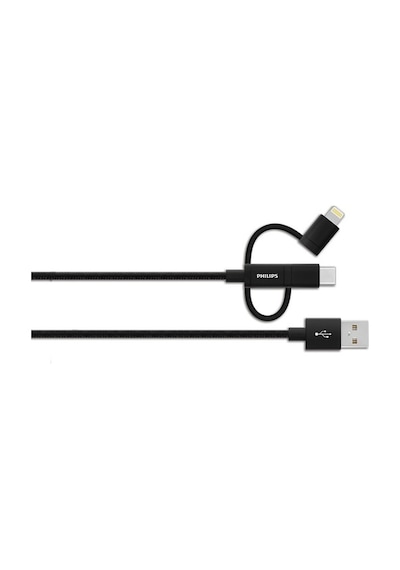 Philips Uyumlu Dlc2608Bk Lightning & Usb C - Örme Şarj & Data Kablosu