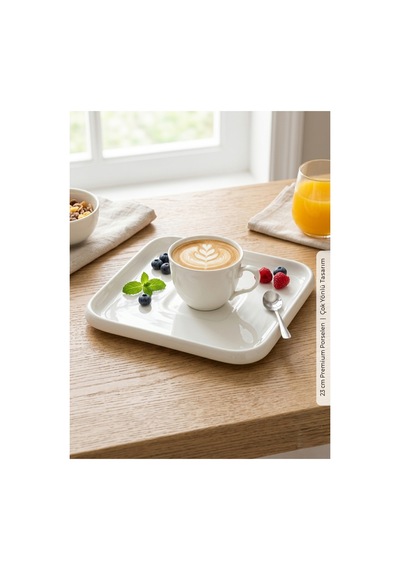 4 Adet Porselen Sunum Tabağı 23 Cm Lüks Kahvaltı Ve Servis Tabağı Seti Kırık Beyaz - 890497519 Kırık Beyaz