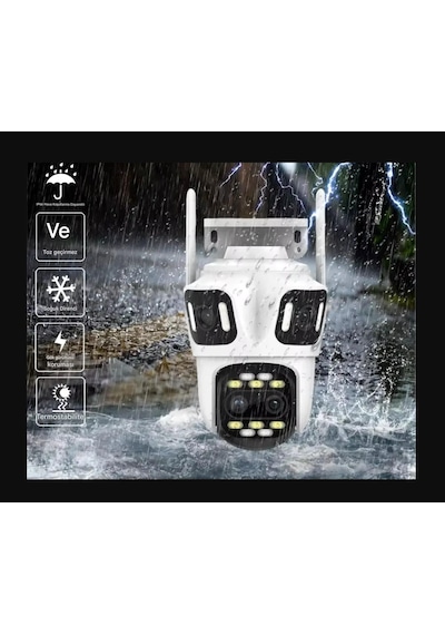 8k 16mp 8x Zoom Dış Mekan Kablosuz 360 Ip Kamera 3 Kameralı