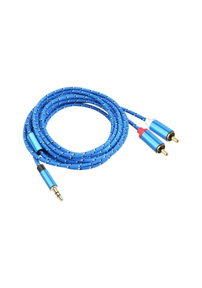3.5mm - 2 Rca Ses Kablosu - Örgülü Aux / Cinch Stereo Ses Ve Dönüştürücü Kablosu