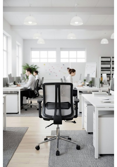 Ofisbazaar Up Fileli Çalışma Koltuğu Ergonomik Şef Ve Toplantı Koltuğu Gri Gri