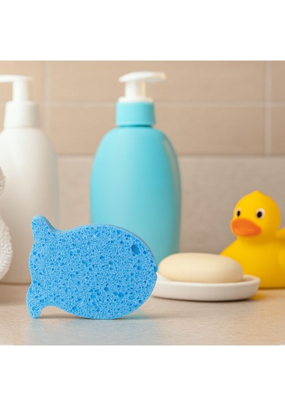 Wee Baby Doğal Selülozik Banyo Süngeri Mavi