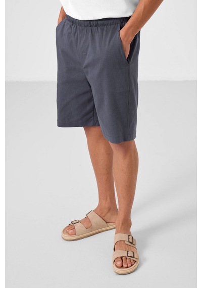 Tommylife Gri Standart Fit Dokuma Hafif Esnek Chino Erkek Şort - 81291 Gri