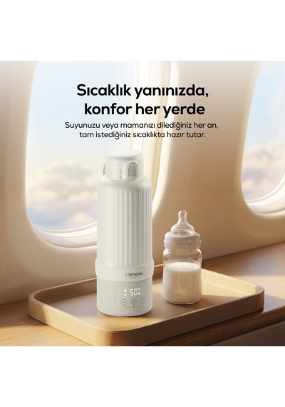 Xenon Smart Taşınabilir Su Isıtıcı Modüler Bataryalı, 500 Ml, Paslanmaz Çelik, Sıcaklık Ayarlı, Mama Ve Süt Isıtıcı X1004