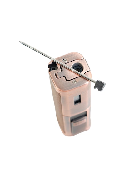 Parmida 3 Torch Pürmüz Sehpalı Gövdesi Deri Bronz Metal Puro Çakmağı - Tr9530