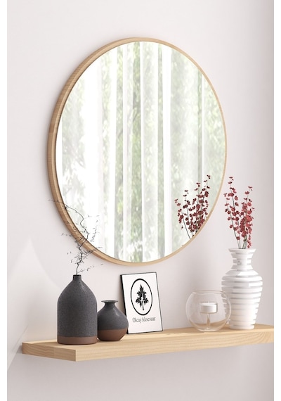 Sonomo Dekoratif 43cm Yuvarlak Ayna Antre Hol Koridor Duvar Aynası Salon Mutfak Banyo Wc Ofis Aynası Sonomo