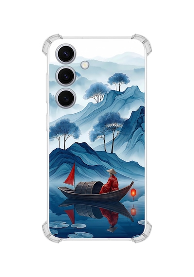 Printify Samsung Galaxy S25fe İle Uyumlu Simya Serisi Sonsuz Akış Tasarımlı Uv Baskılı Köşe Korumalı Antişok Kılıf Şeffaf