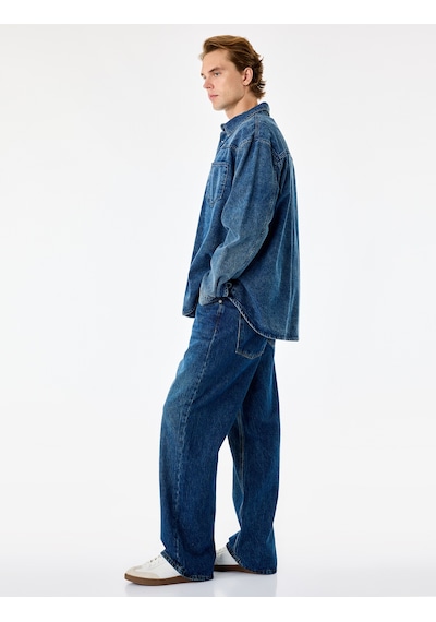 Koton Trousers Koyu İndigo 7wam40072nd