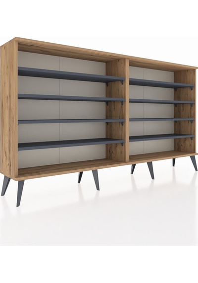 Arges Konsol 8 Raflı 176x30x99 Çam-çam/antrasit Çam-çam/antrasit