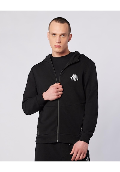 Kappa Fabio Full Zip Erkek Siyah Regular Fermuarlı Eşofman Üstü