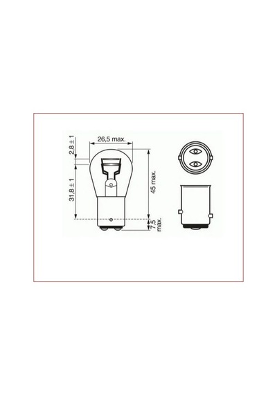 1016 12v P21-5w Çift Duy Stop Ampulu 10 Adet
