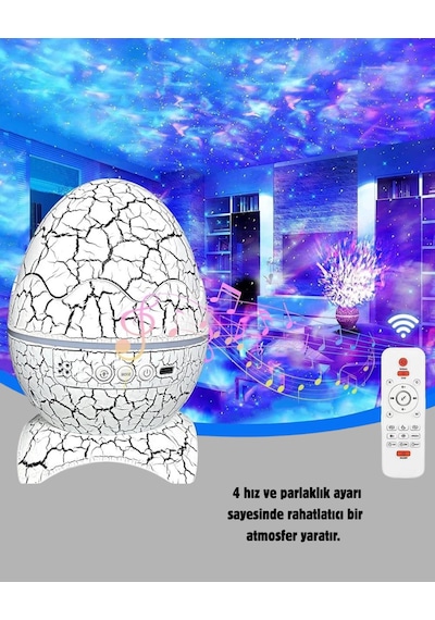 Mey İthalat Dinozor Yumurta Gece Lambası Projektör 14 Renk Seçeneği