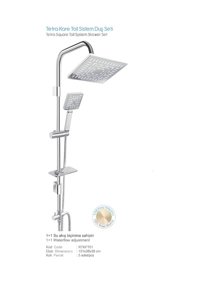 Tetra Kare Tall Duş Seti Çok Renkli