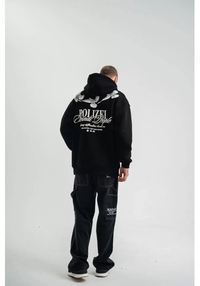 Yake Store Unisex Uzun Kol Bisiklet Yaka Yıkamalı Sweatshirt - Siyah - Siyah