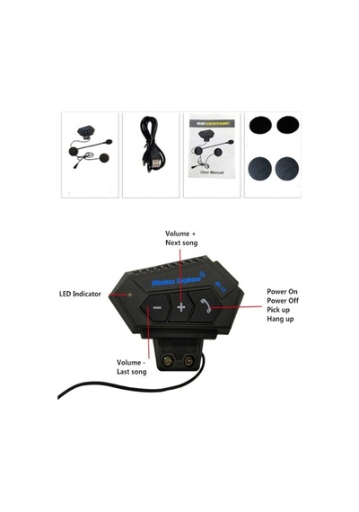 Wireless Earphone Bt12 Bluetooth Motosiklet Kask Kulaklığı Motorcu Kulaklığı