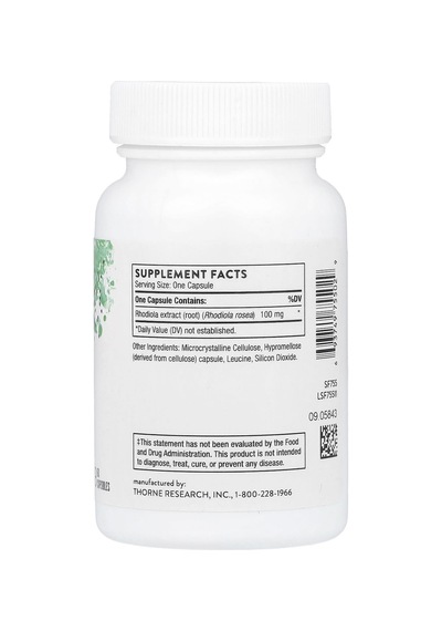 Thorne, Rhodiola, 60 Kapsül Kapsül Başına 100 Mg