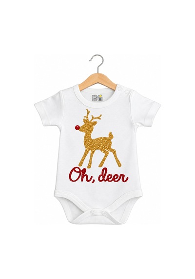 Babylimon Unisex Bebek Beyaz Yılbaşı Özel Geyikli Zıbın Beyaz - 936542387 Beyaz