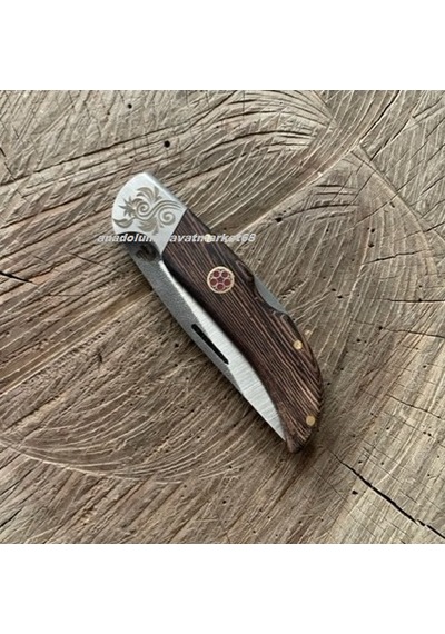 Böhler N690 Çelik Çakı Özel Üretim Çelik Çakı Cep Çakısı Kamp Çakısı 18cm Kahve