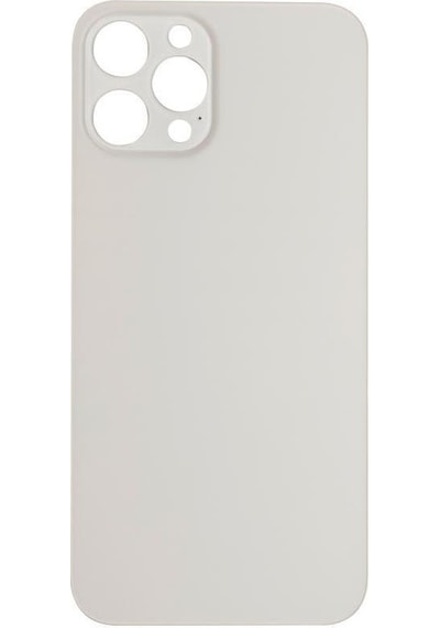 Apple Uyumlu iPhone 12 Pro Max Logolu Arka Pil Batarya Kapağı - Lens Hariç Beyaz