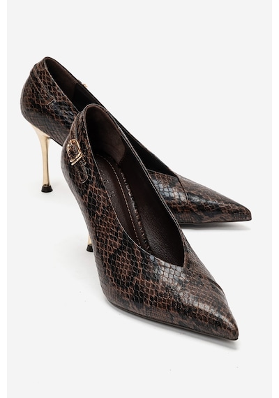 Luvi Shoes Polly Kahverengi Multi Kadın Topuklu Ayakkabı