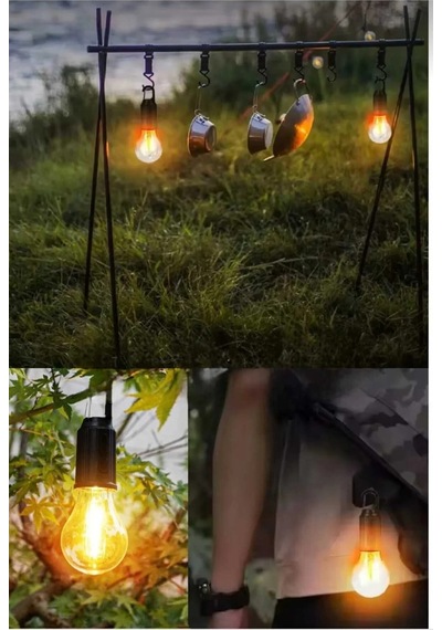 Güneş Enerjili Ve Usb Şarjlı 3 Modlu Led Asma Kancalı Taşınabilir Kamp Feneri Aydınlatma Lambası Çok Renkli