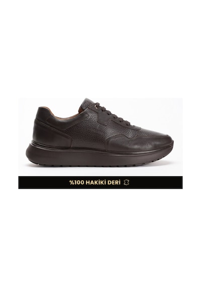 Fame Step Hakiki Deri Erkek Yürüyüş Ayakkabısı Casual Comfort Bağcıklı Ortopedik Günlük Rahat Taban Kahverengi Sneaker Palermo