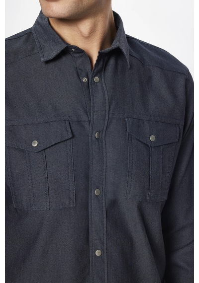 Tudors Erkek Slim Fit Dar Kesim Uzun Kollu Denim Kot Yıkamalı Çift Cepli Antrasit Spor Yaka Gömlek-31721 Antrasit Tudors Erkek Slim Fit Dar Kesim Uzun Kollu Denim Kot Yıkamalı Çift Cepli Antrasit Spor Yaka Gömlek-31721 Antrasit