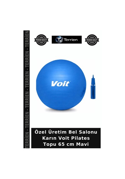 Özel Üretim Bel Salonu Karın Voit Pilates Topu 65 Cm Mavi