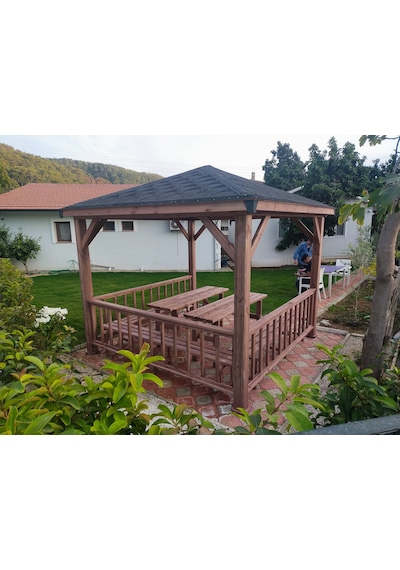 Şen Mobilya Bahçe Kamelyası Ahşap Pergola P042 Maun