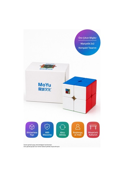 Moyu 2x2 Manyetik Zeka Küpü Stickerless Speed Cube Moyu Rs2m Akıcı Dönüşlü Kompakt Hobi Küpü