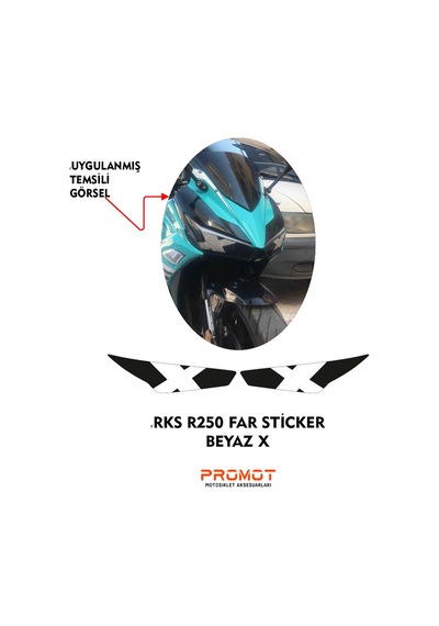 Rks R250 Uyumlu Far Kaplama Sticker Beyaz X 2023/24