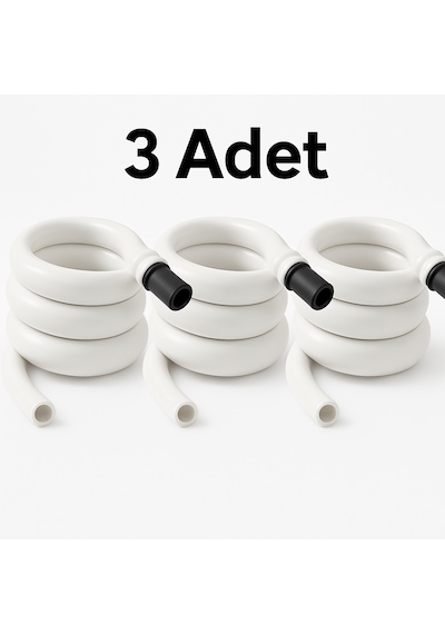 3 Adet Kendiliğinden Katlanan Spiral Tuvalet Hortumu & Taharet Ma Beyaz