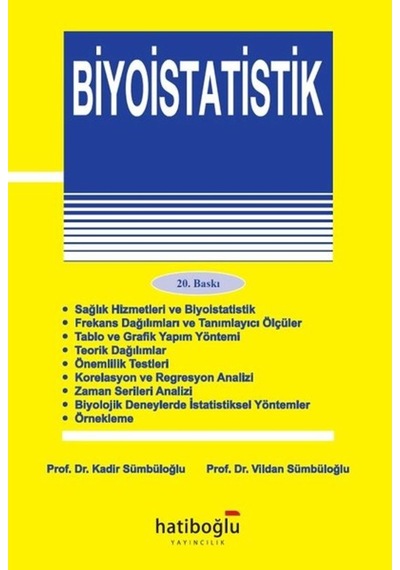 Biyoistatistik- Hatiboğlu Yayınları