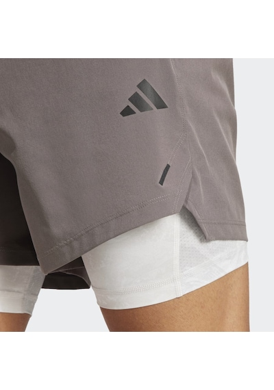 Adidas Wo Pow 2ın1 Erkek Spor Taytlı Şort - Is3842 Gri