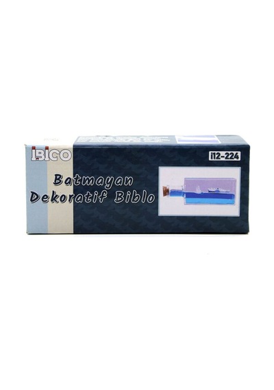 İbico İ12-224 Yüzen Batmayan 4.2x6.4x17cm Gemi Mavi Su Dikdörtgen Mika Şişe Dekoratif Biblo Akvaryum Diğer