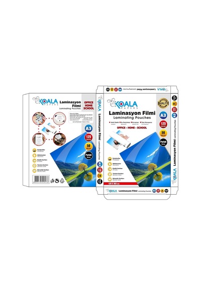 Koala Laminasyon Pres Filmi A4 426x303 Mm 125 Micron 50 Adet