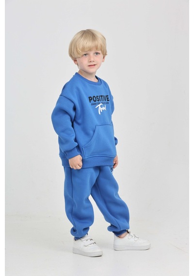 Toontoy Kids Toontoy Erkek Çocuk Posıtıve Baskılı Eşofman Takım Saks Mavisi