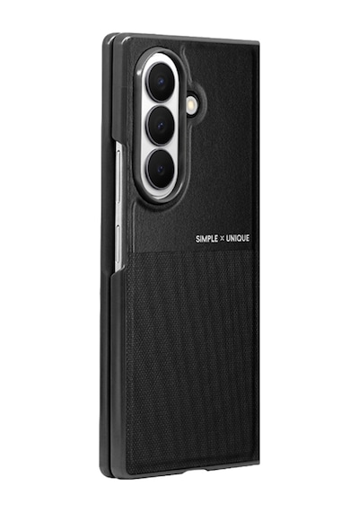 Samsung Galaxy Uyumlu Z Fold 8 Ultra Kılıf High Pu Deri Hdd Hbc-482 Siachen Case Siyah