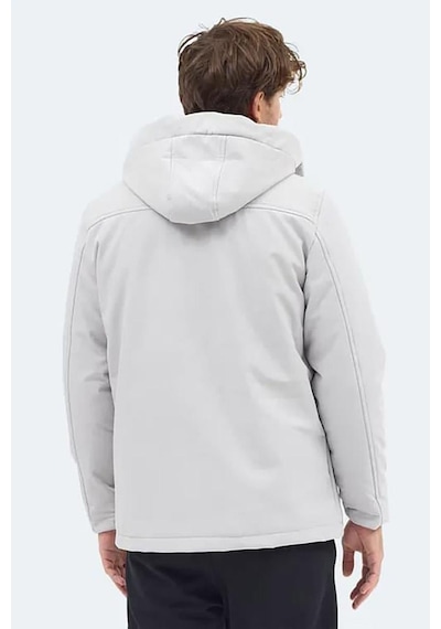 Slazenger Gleam Erkek Kapüşonlu Taş Gri Mont & Kaban Çok Renkli