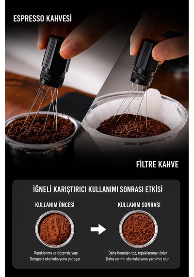 Espresso Makinası Needle Kahve Karıştırma İğnesi Espresso İğnesi Mt263 Siyah