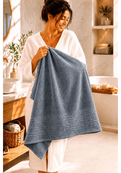 Banyo Havlusu %100 Pamuk 90x150 Cm Linea Collection 650 Gr İndigo