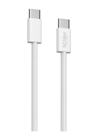 Schitec 60w Type-c To Type-c Örgülü Data Ve Hızlı Şarj Kablosu Telefon, Tablet, Laptop Uyumlu Beyaz Sk001
