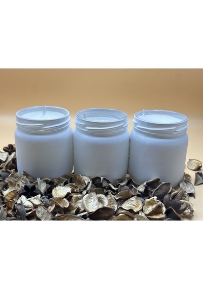Bodrum Mandalina Kokulu Soya Mum 210 Cc 3 Adet - Renkli Kavanozda Mum 3 Adet Siyah,kırmızı,beyaz Beyaz