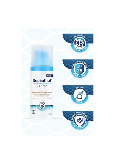 Bepanthol Derma ve Canlandırıcı Günlük Yüz Temizleme Jeli 200 ml+Bepanthol Derma Nemlendirici Besleyici Günlük Yüz Bakım Kremi 50 ml+Bepant