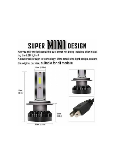 Yeni Nesil Mini Led Zenon H4 Şimşek Etkili Led Zenon H4 Uzun Kısa
