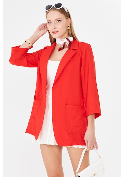 Armonika Kadın Kırmızı Cepli Oversize Ceket Arm-26k001005