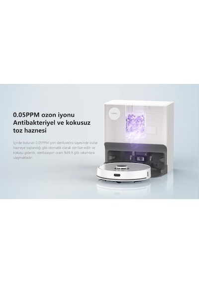 Lydsto W2 Lite 8000 Pa Sterilizasyonlu Su & Toz Toplama Üniteli Akıllı Robot Süpürge