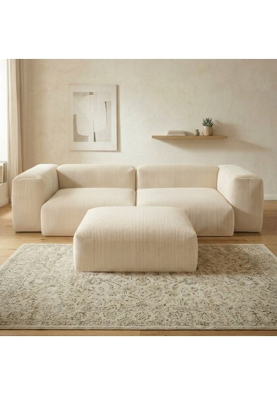 Relax Köşe Koltuk Takımı Sünger Koltuk Kanepe Divan Krem
