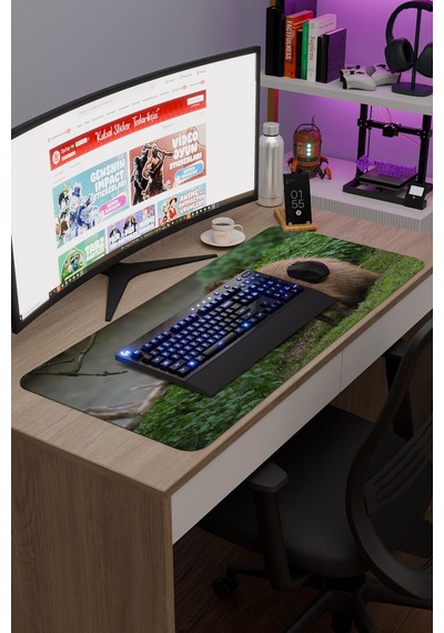 Capybara Kaymaz Dikişli Kauçuk Oyuncu Mousepad V5 - 90x40 Xxl Gaming Mouse Pad Fare Altlığı